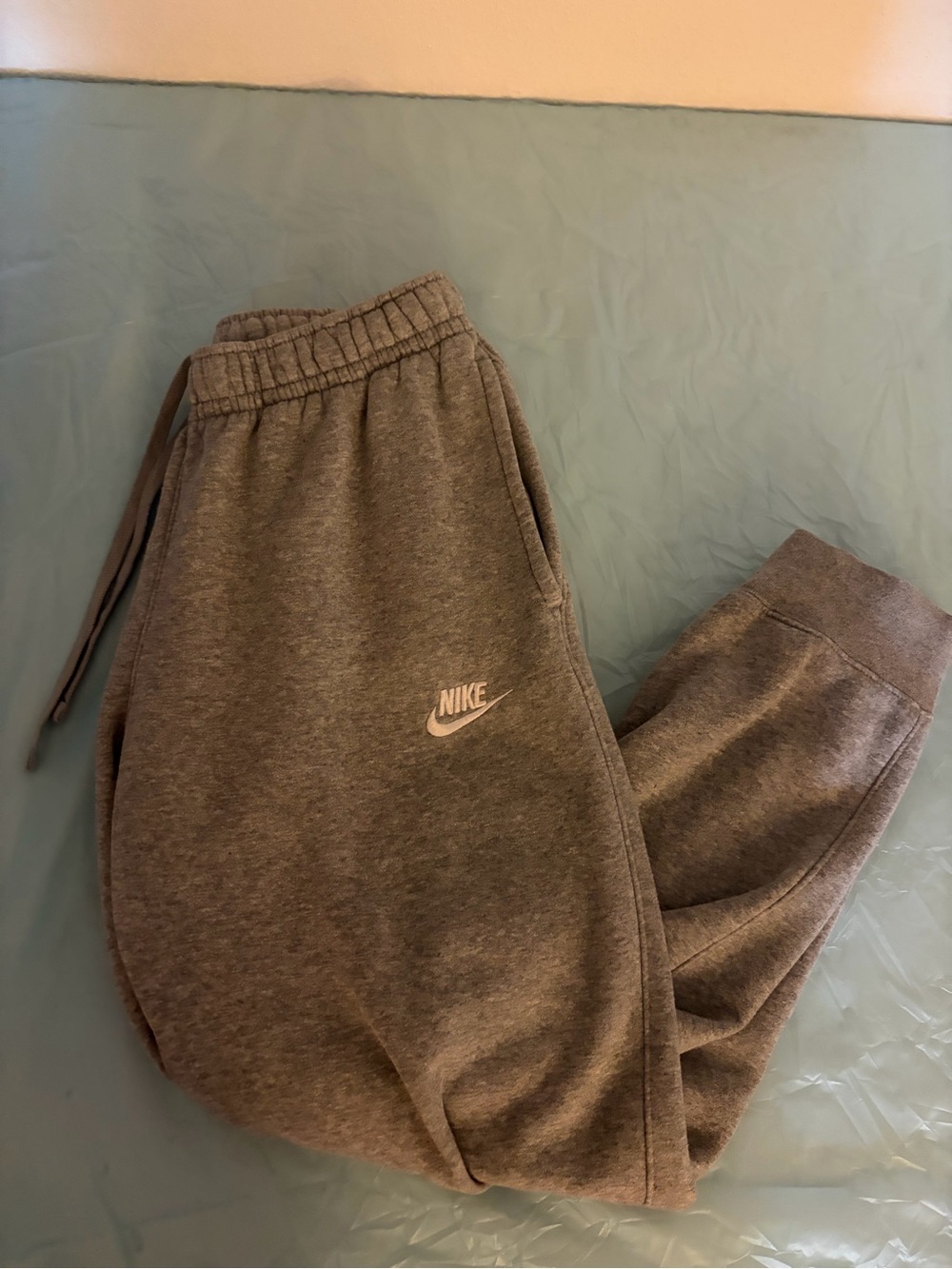 Nike Gray Men's Sweatpants with White Swoosh